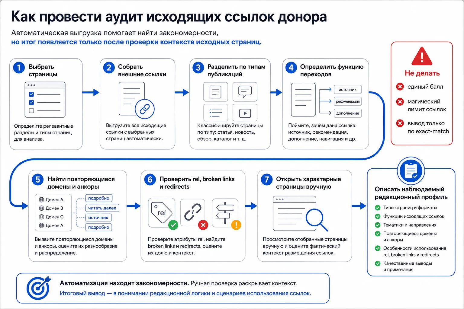 Схема аудита исходящих ссылок донора